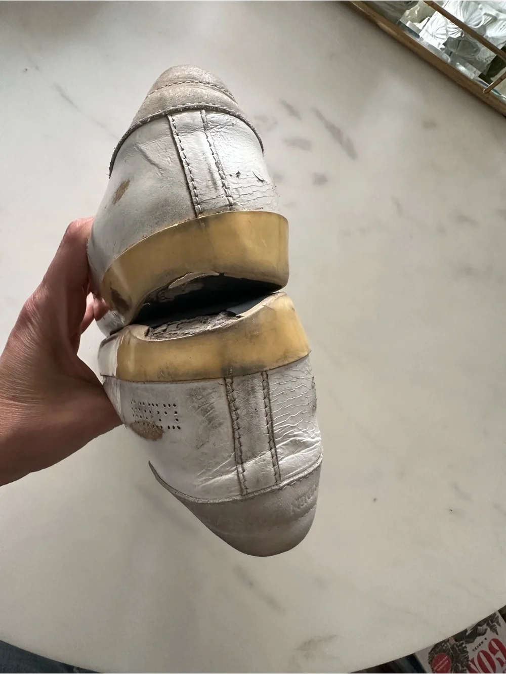 GOLDEN GOOSE SUPERSTAR White Leather w/light grey back size 37